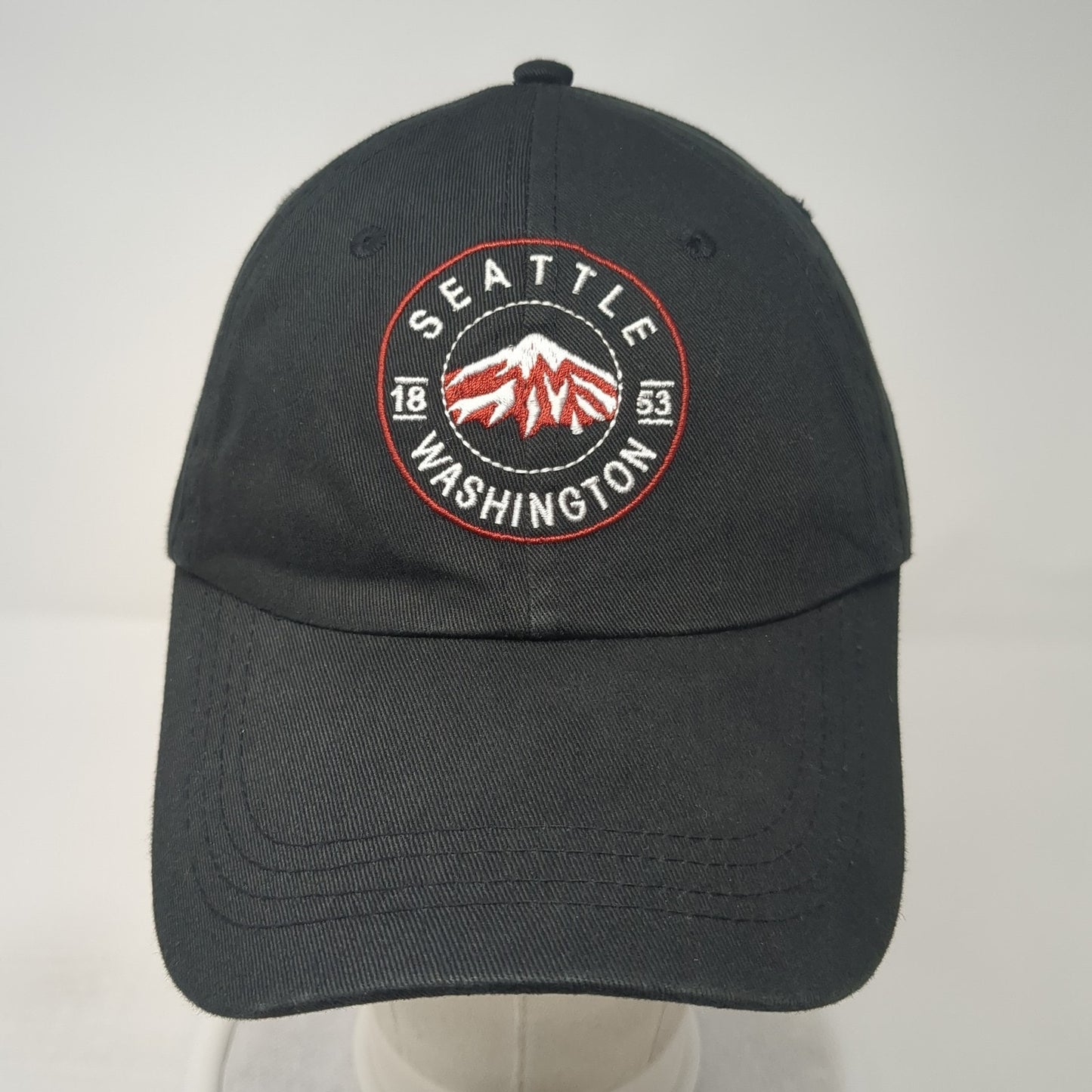 Seattle Washington 1853 Baseball Cap Black One Size Adjustable Prairie Mountain