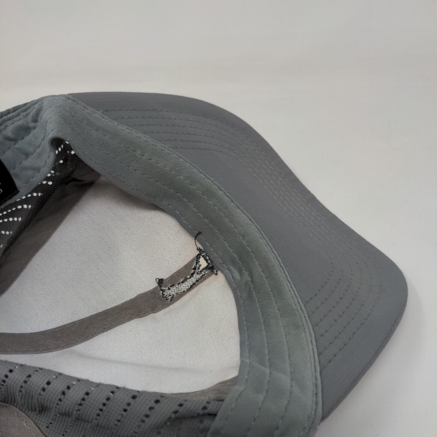 Golf Swing Logo Strapback Hat Gray OSFA Embroidered Laser Cut Imperial