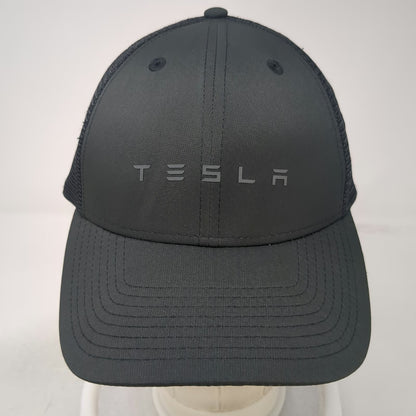 Tesla Trucker Hat Black One Size Mesh Back Snapback Deep Space Logo Hat