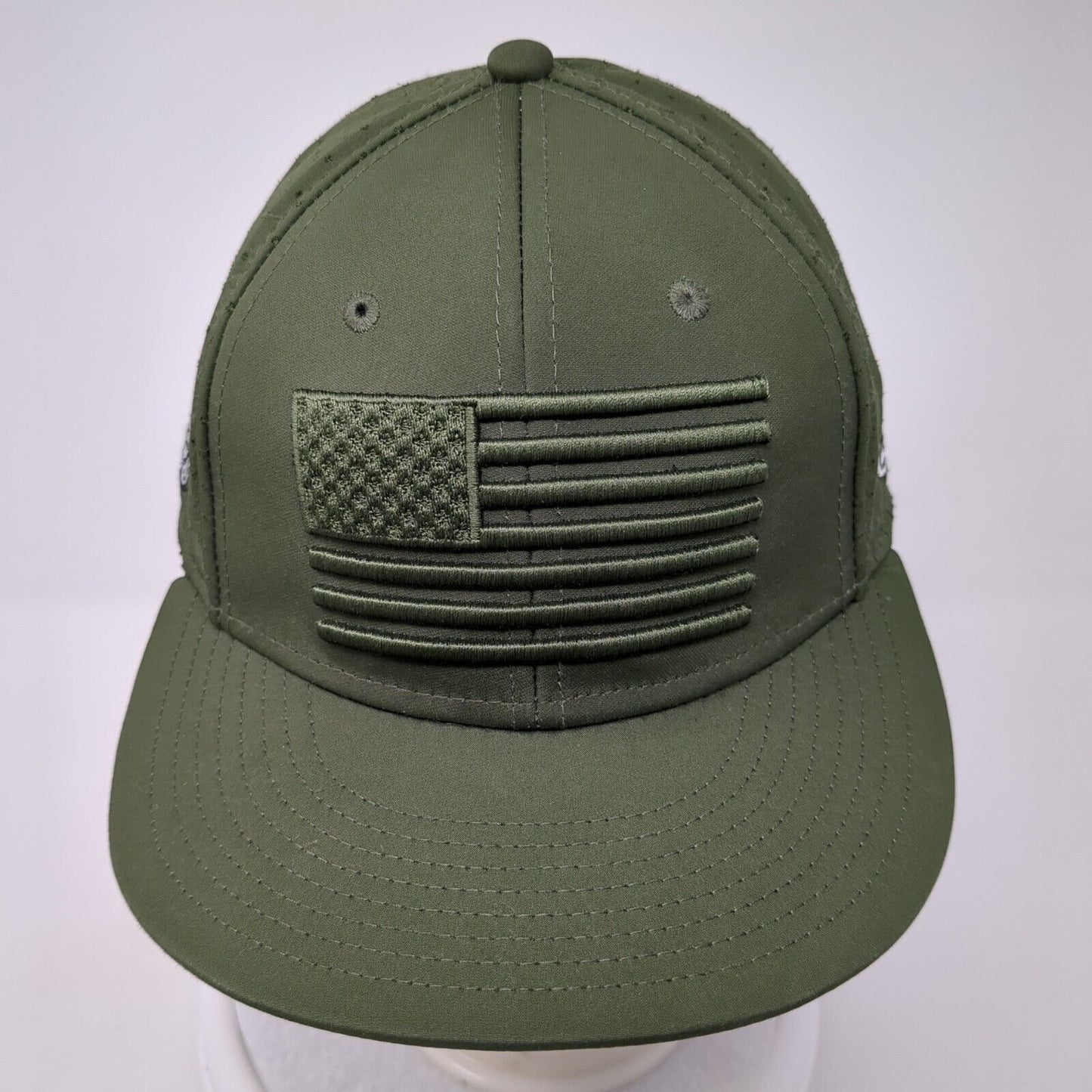 USA Flag Fitted Hat Green Medium Embroidered Patriotic The Game Pro