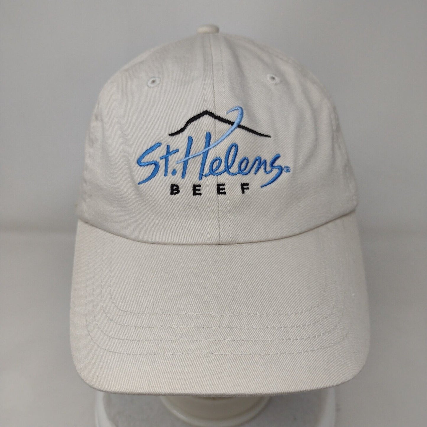 St. Helens Beef Slideback Hat Tan OSFA Adjustable Embroidered 6 Panel Cotton