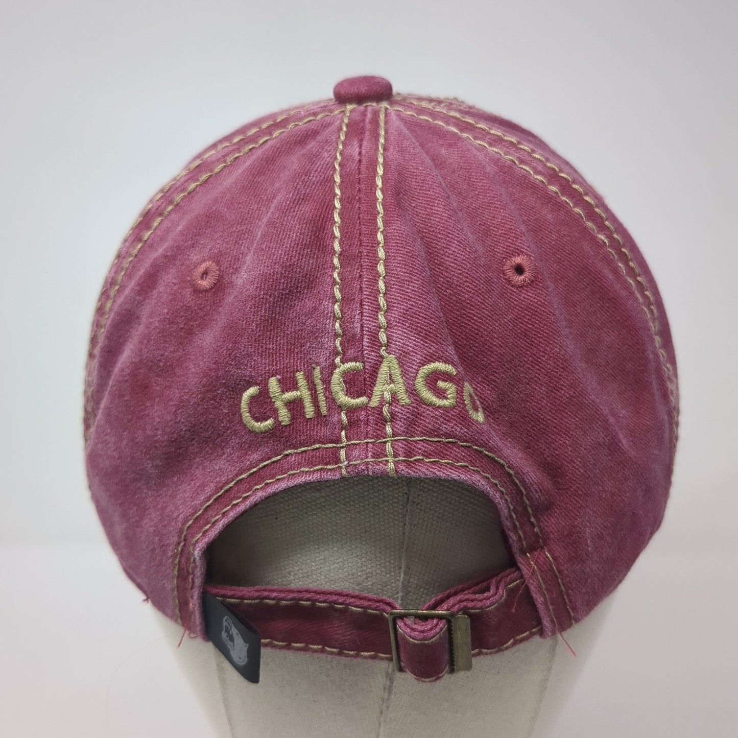 Chicago 1837 Slideback Baseball Cap Red One Size Adjustable Patriotic Pit Bull