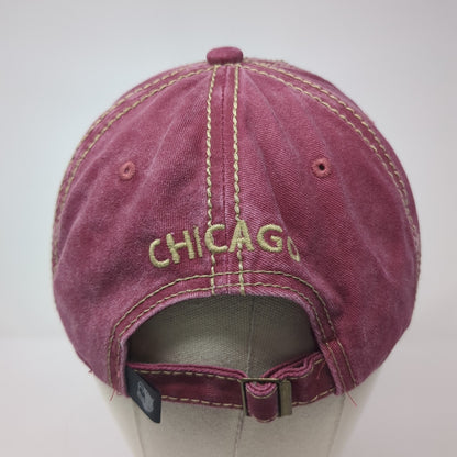 Chicago 1837 Slideback Baseball Cap Red One Size Adjustable Patriotic Pit Bull