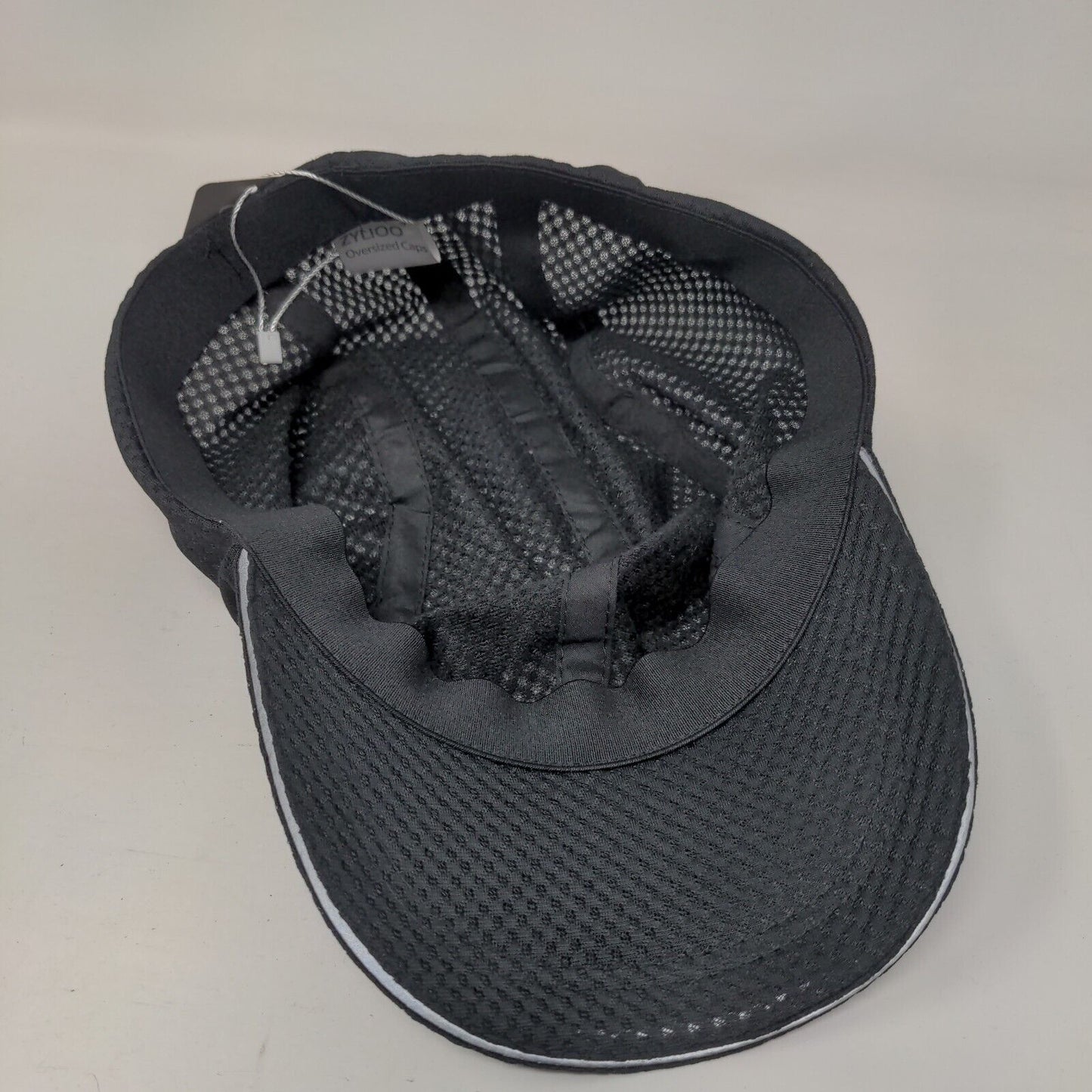 ZYLIOO Oversized Caps Fitted 5 Panel Hat Black 61-64cm Breathable Polyester