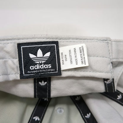 Adidas Baseball Cap Gray One Size Trefoil Logo Strapback Cotton Curved Brim Hat