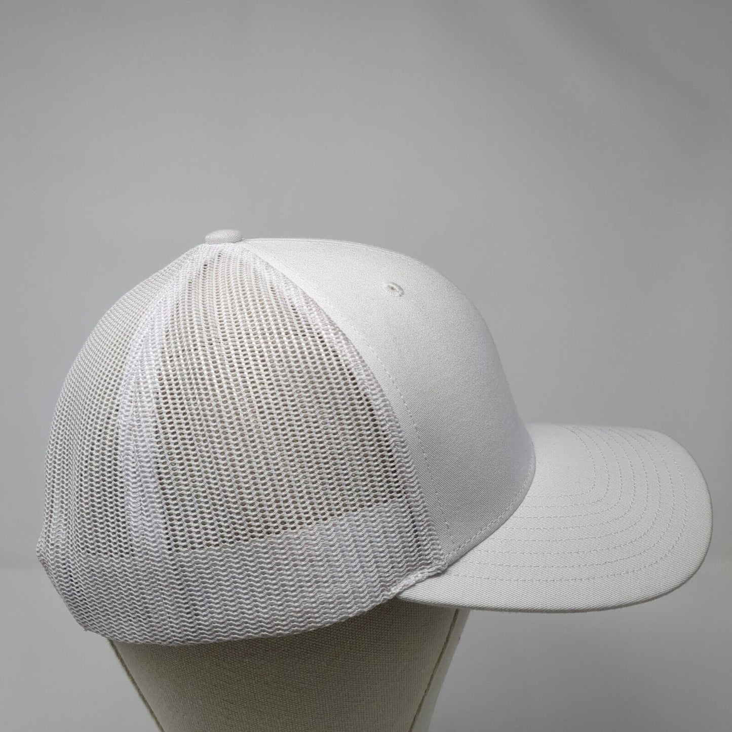 Richardson Snapback Trucker Hat White One Size Embroidered Logo Mesh Back