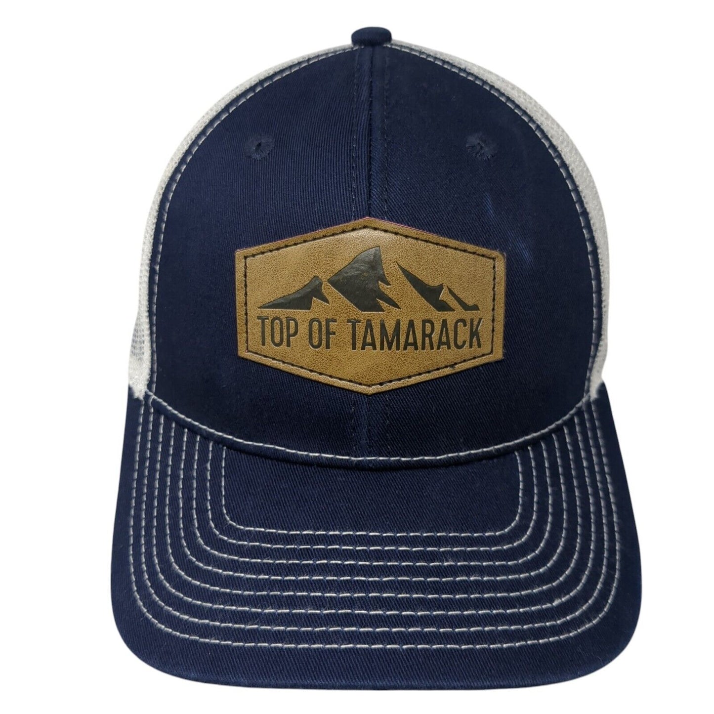 Top of Tamarack Patch Snapback Trucker Hat Blue One Size Mesh Back