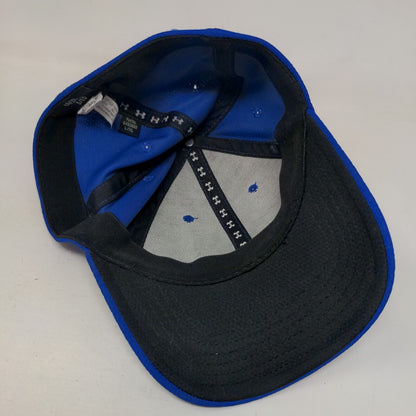 Under Armour Fitted Hat Blue L/XL Breathable Embroidered Vented Holes 6 Panel