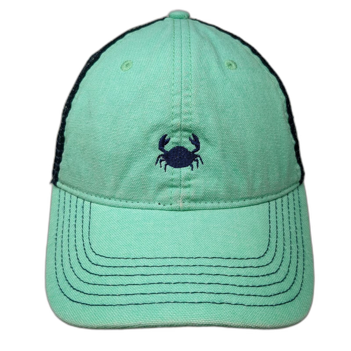 Legacy Trucker Hat Blue One Size Crab Embroidery Mesh Back Snapback Curved Brim