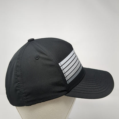 PGA Tour Strapback Golf Hat Black One Size Adjustable Striped Pro Series