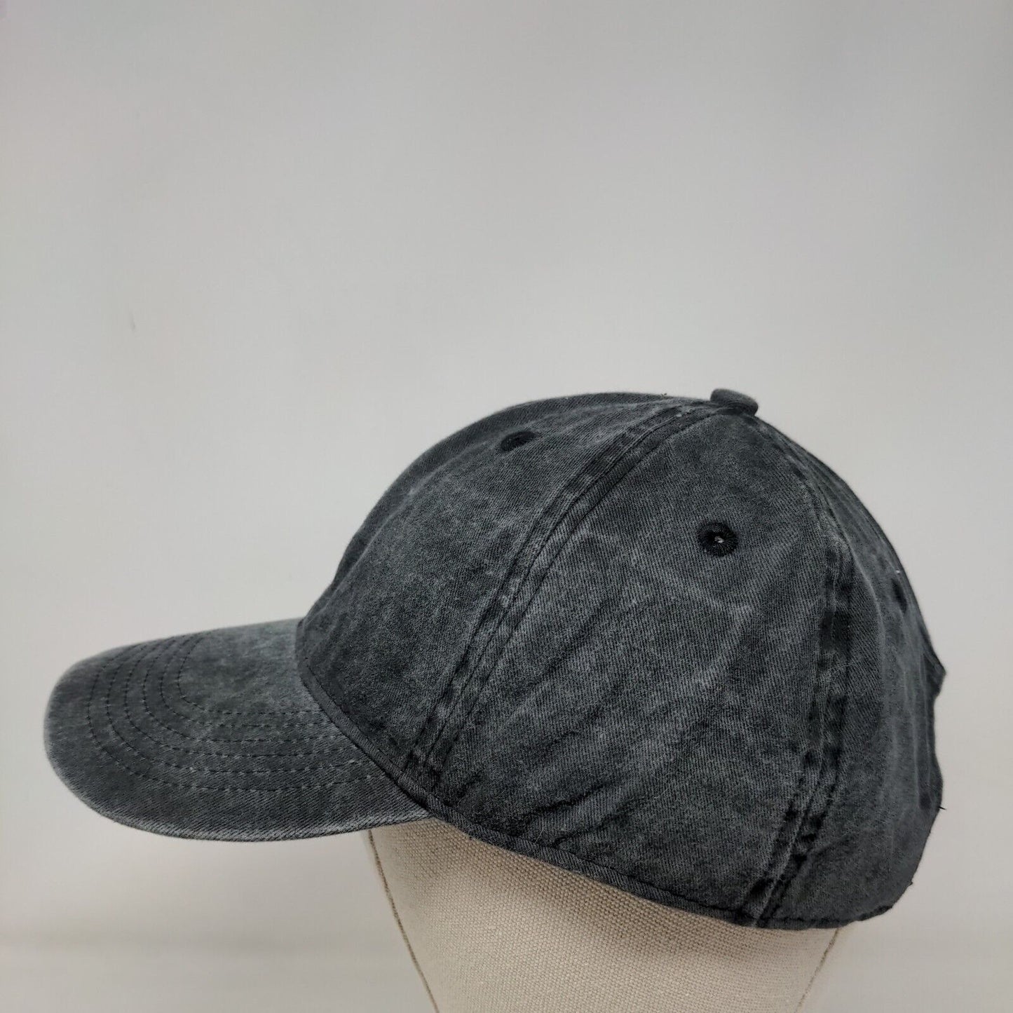 Unbranded Slideback Hat Gray One Size Adjustable Vented Holes 6 Panel Blank