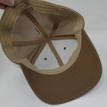 Columbia Tree Flag Fitted Mesh Back Trucker Hat Tan One Size Flexfit