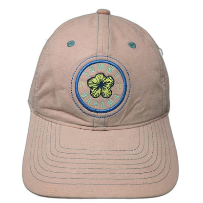 Tommy Bahama Baseball Cap Pink OSFM Hibiscus Flower Embroidered Hat Strapback