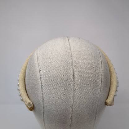 Papillon Clip On Sun Visor Hat Tan One Size Solid Pearl Embellished