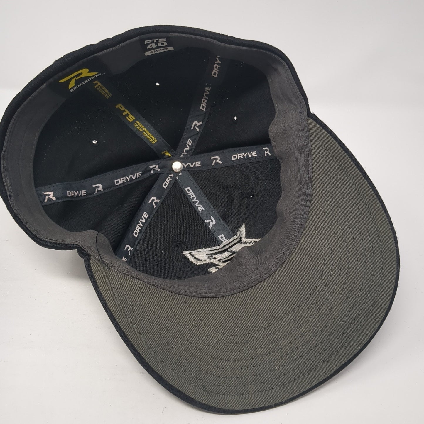 E Lions Fitted Hat Black Medium Embroidered Colorblock Richardson