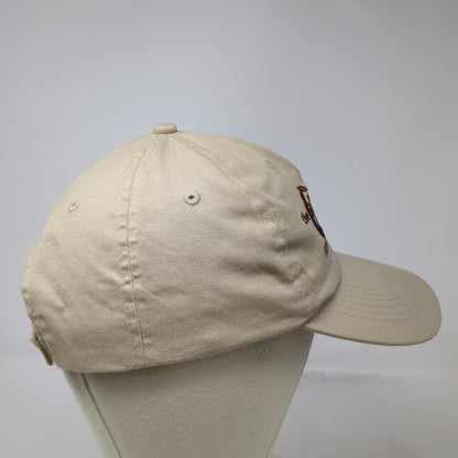 Hit Wear 5 Panel Beige One Size Cat Cafe Logo Embroidered Cotton Strapback Hat