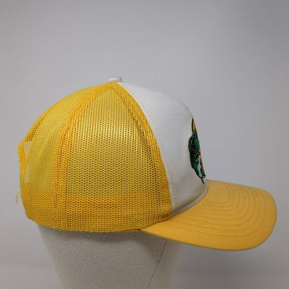 Bass Pro Shops Snapback Trucker Hat Yellow OS Adjustable Mesh Back Gone Fishing
