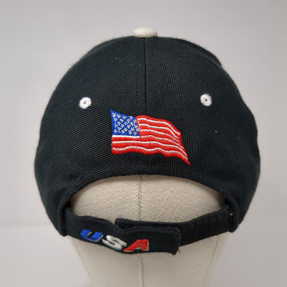 USA Flag Eagle Strapback Hat Black One Size Adjustable Embroidered Huyu