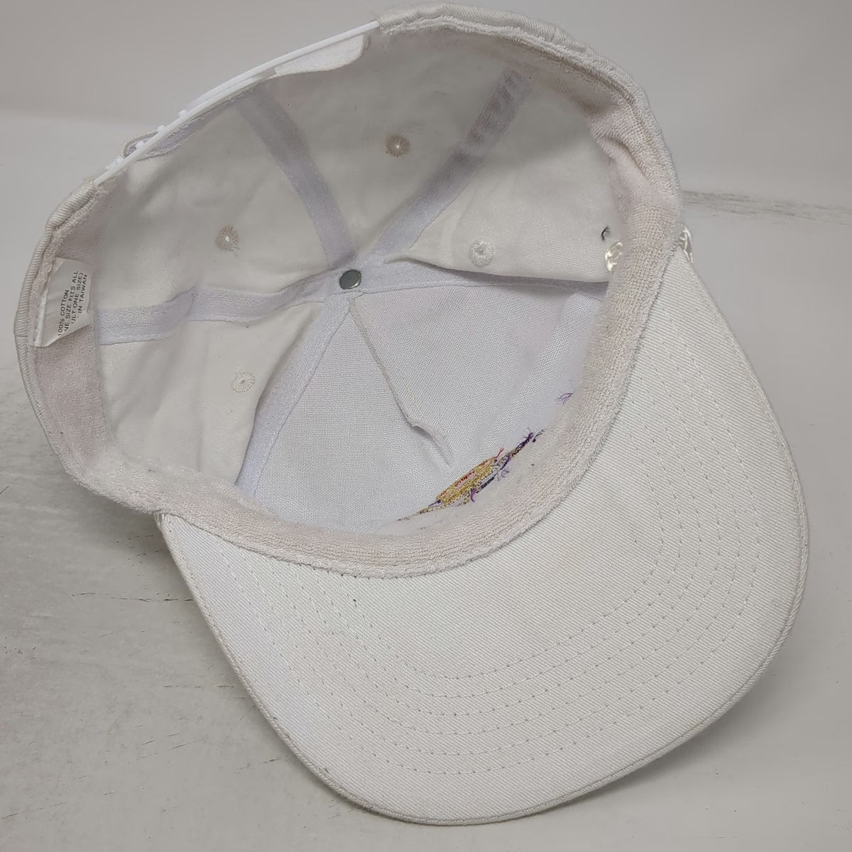 5 Panel White One Size Hat Society of the Crown Rope Snapback Cotton Embroidered