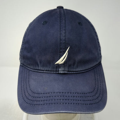 Nautica Baseball Cap Blue One Size Embroidered Sail Logo Slideback Cotton Hat