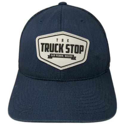 Yupoong Trucker Hat Blue One Size San Pedro Belize The Truck Stop Mesh Snapback
