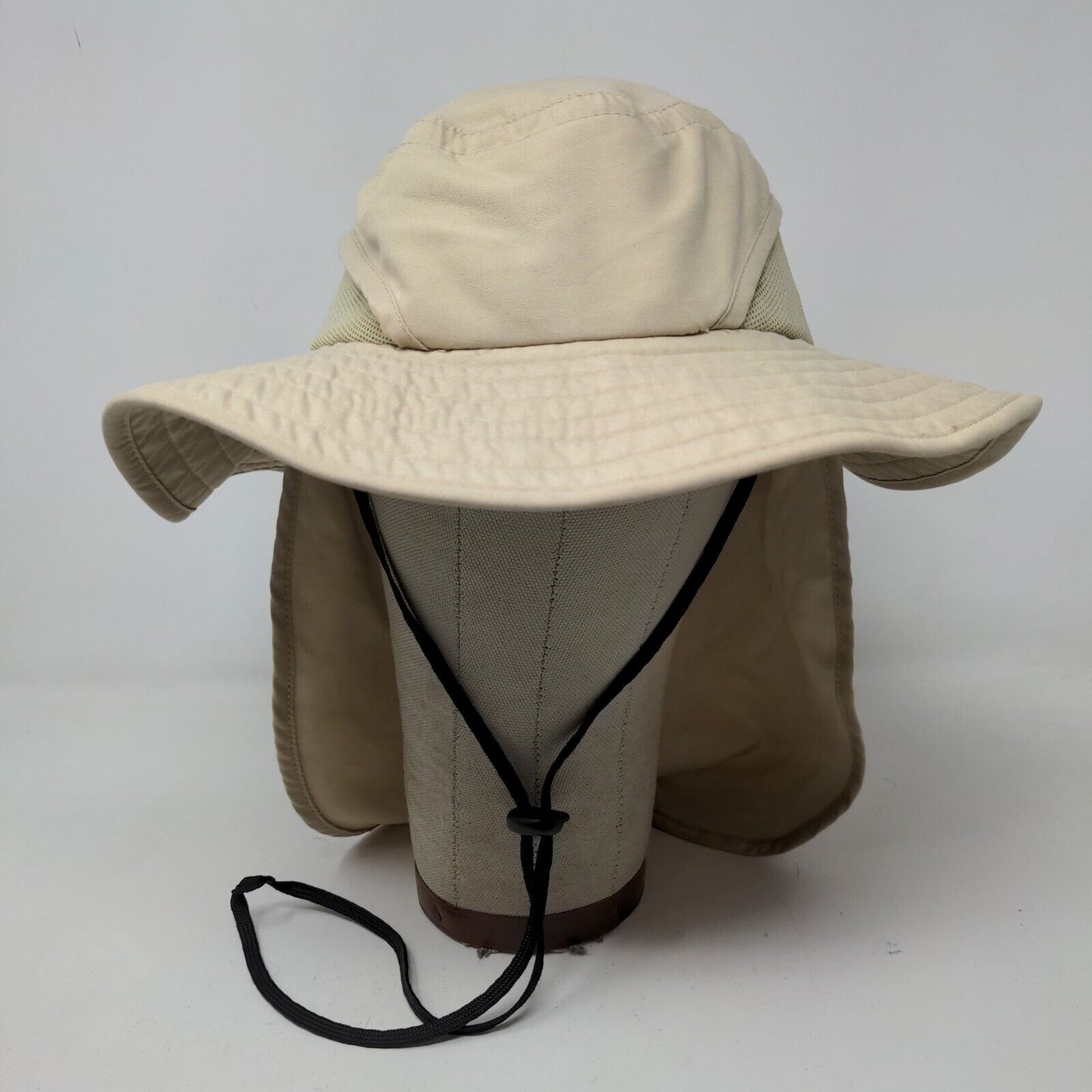 Wembley Men's Wide Brim Sun Hat Tan Size S/M 100% Polyester Neck Flap