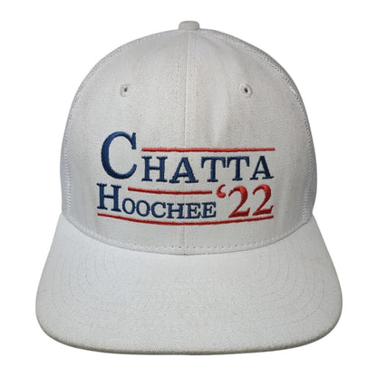 Chatta Hoochee '22 Alan Jackson Snapback Hat White One Size Adjustable Mesh Back