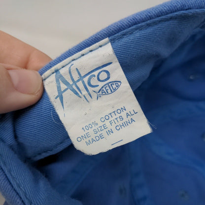 AFTCO Slideback Hat Blue OSFA Embroidered Adjustable Vent Holes