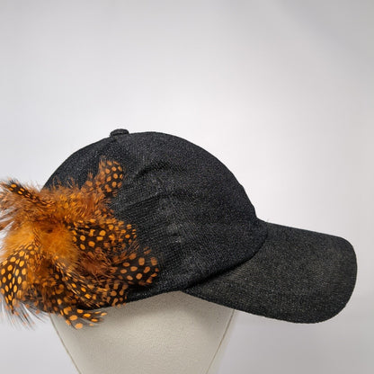 Something Special Strapback Hat Black One Size Adjustable Feather