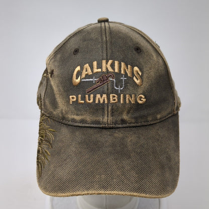 Calkins Plumbing Strapback Hat Brown One Size Adjustable Wildlife Series