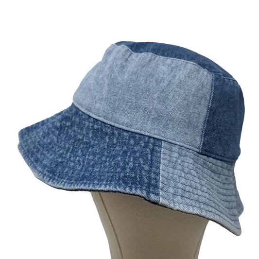 Universal Thread Women's Denim Bucket Hat Cap Blue Cotton Patchwork