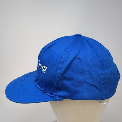 Blue 5 Panel One Size Snapback Hat AT&T Credit Rope Detail Cotton Corporate
