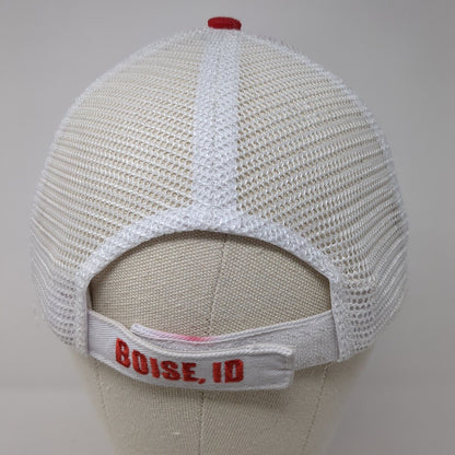 MG Boise ID Strapback Trucker Hat Red One Size Mesh Back Colorblock