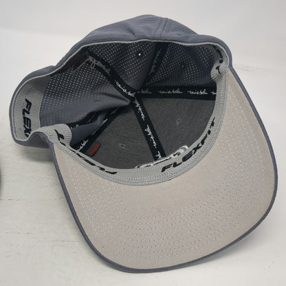 TravisMathew Baseball Cap Gray XL Fitted Mesh Texture 3D Logo Flexfit Script Hat