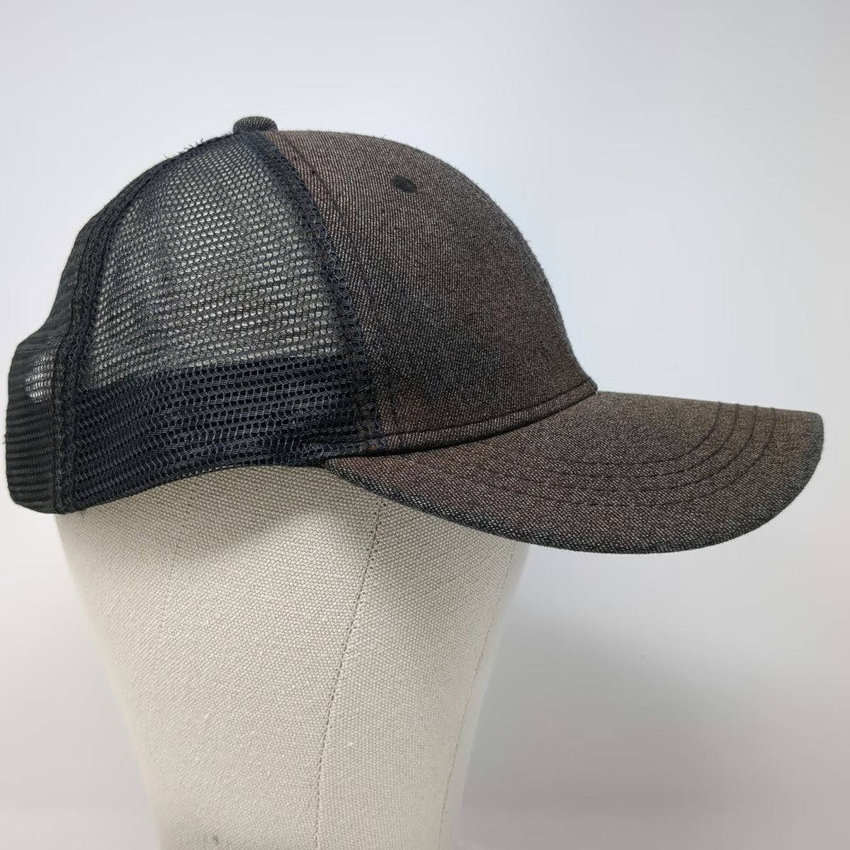 Cinch Trucker Hat Black One Size Denim Front Mesh Back Snapback Blue Logo Cap