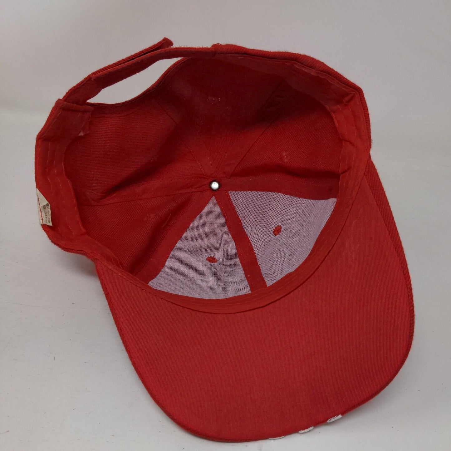 Unbranded Strapback Hat Red One Size Adjustable Embroidered Striped