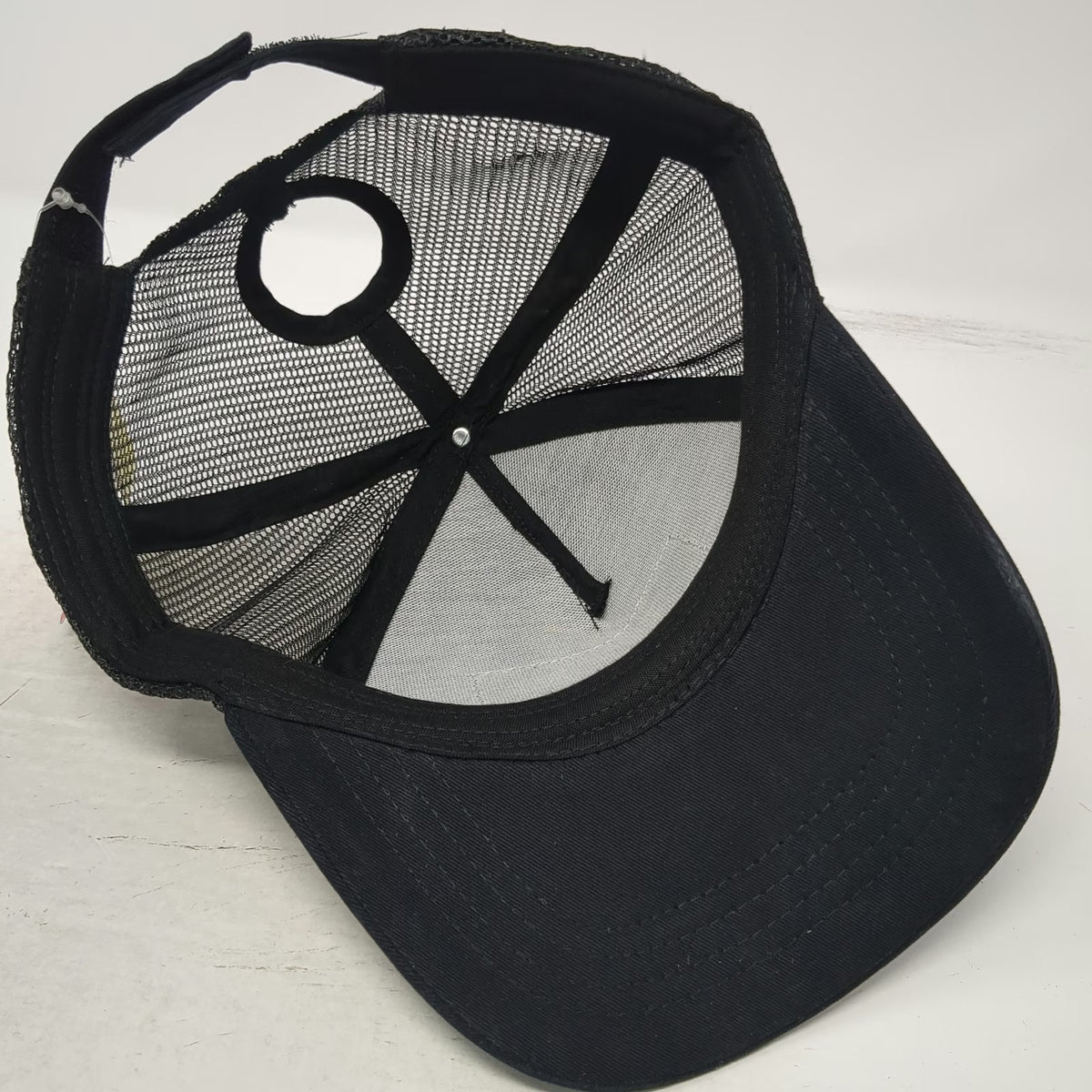 Showman Trucker Black One Size Yellowstone Y Brand Mesh Ponytail Western Hat