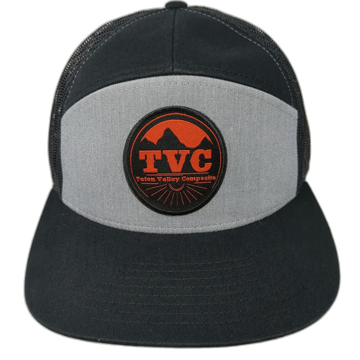 Richardson Trucker Hat Black Gray Orange One Size Teton Valley Composite Patch