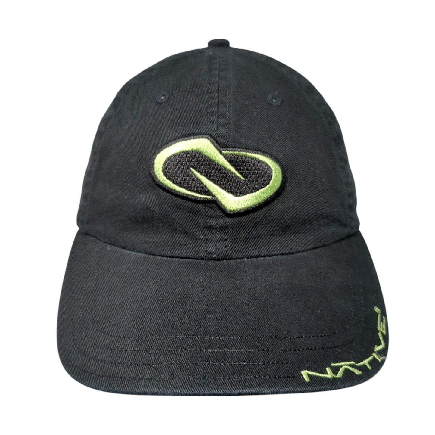 Native Snapback Hat Black One Size Adjustable Embroidered Logo 6 Panel