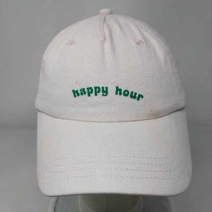 Happy Hour Slideback Hat Pink One Size Adjustable Embroidered Vented Holes Rubi