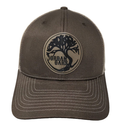 Richardson Men's Snapback Mesh Back Hat Brown Tan Adjustable Jordan Oaks Logo
