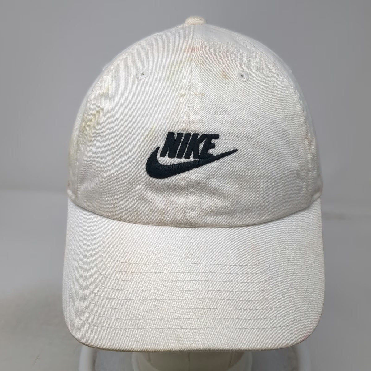 Nike Baseball Cap White Slideback Cotton Embroidered Swoosh Logo Adjustable Hat