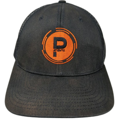 Richardson Trucker Hat Black Orange XL Patients Logo Mesh Snapback