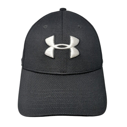 Under Armour Fitted Hat Black M/L Embroidered Vented Holes 6 Panel Polyester