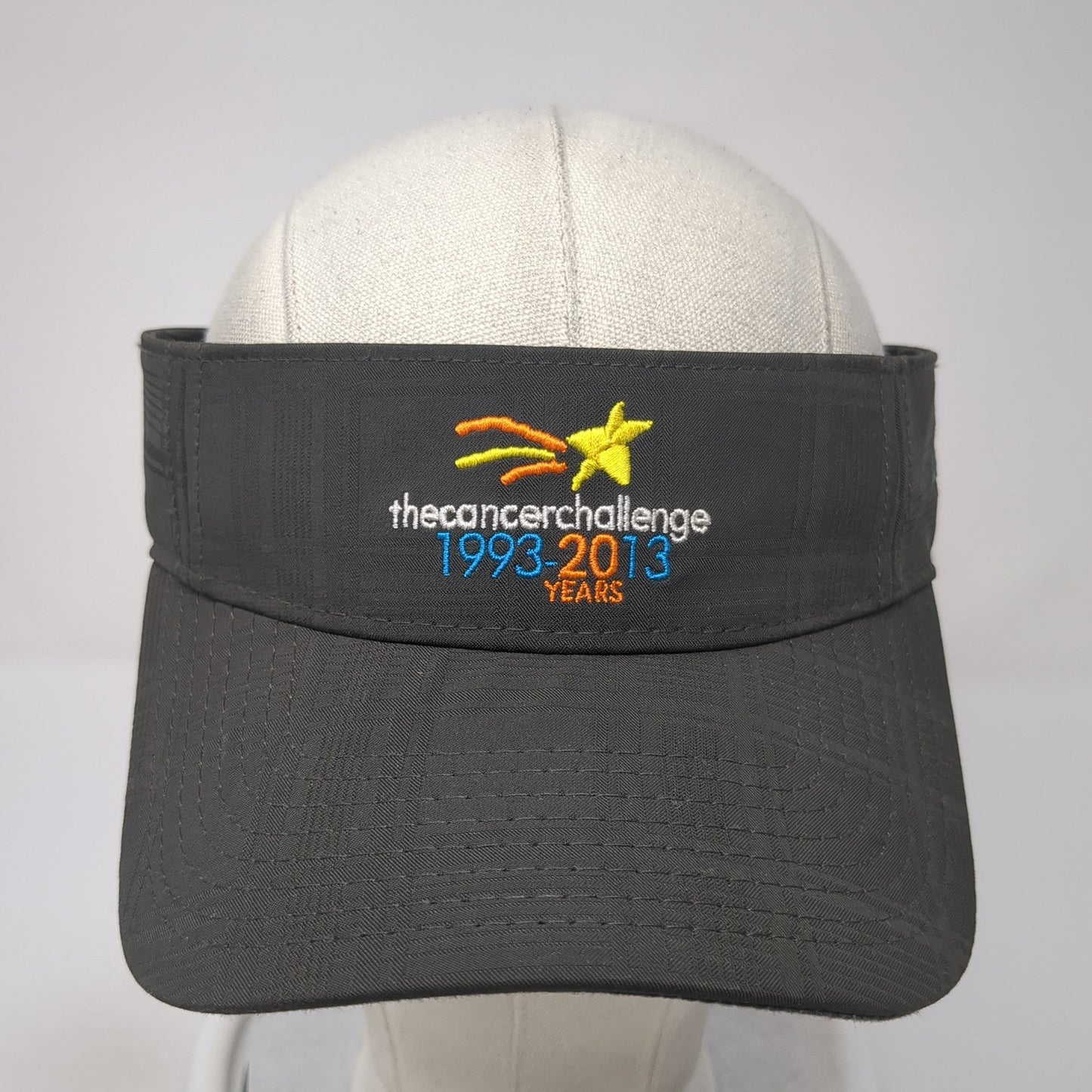 The Cancer Challenge 1993-2013 Years Sun Visor Hat Black One Size Outdoor Cap
