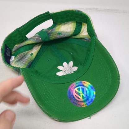 Volkswagen Baseball Cap Green One Size Daisy Plaid Distressed Brim Cotton hat