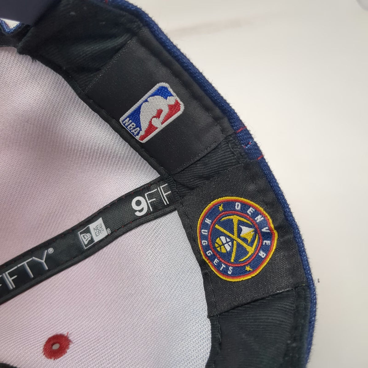 New Era NBA Denver Nuggets Snapback Hat Blue Red OSFM Gradient Flat Brim OSFM