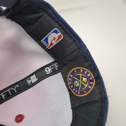 New Era NBA Denver Nuggets Snapback Hat Blue Red OSFM Gradient Flat Brim OSFM