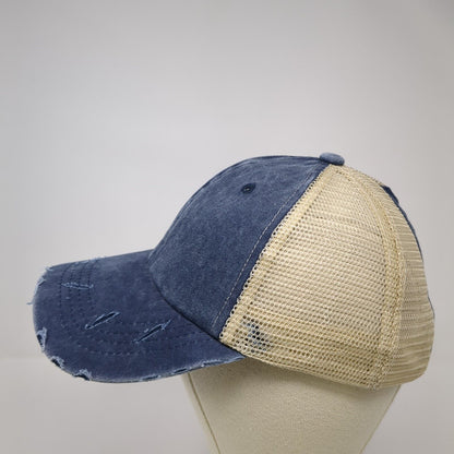 Unbranded Ponytail Trucker Hat Multicolor OS Adjustable Mesh Back Distressed
