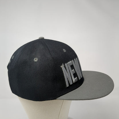 New York Snapback Hat Black One Size Embroidered Adjustable Colorblock